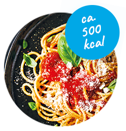 Porzione di pasta al pomodoro (ca. 500 kcal)